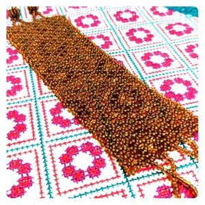 Pretty brown beaded cuff braclet